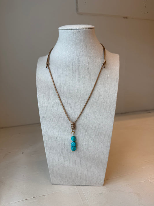 Triple Turquoise Cord Necklace