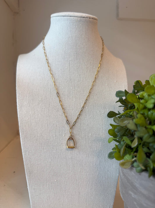 Stirrup Pendant Necklace