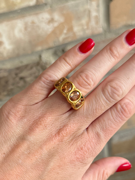 Peach Stone Ring