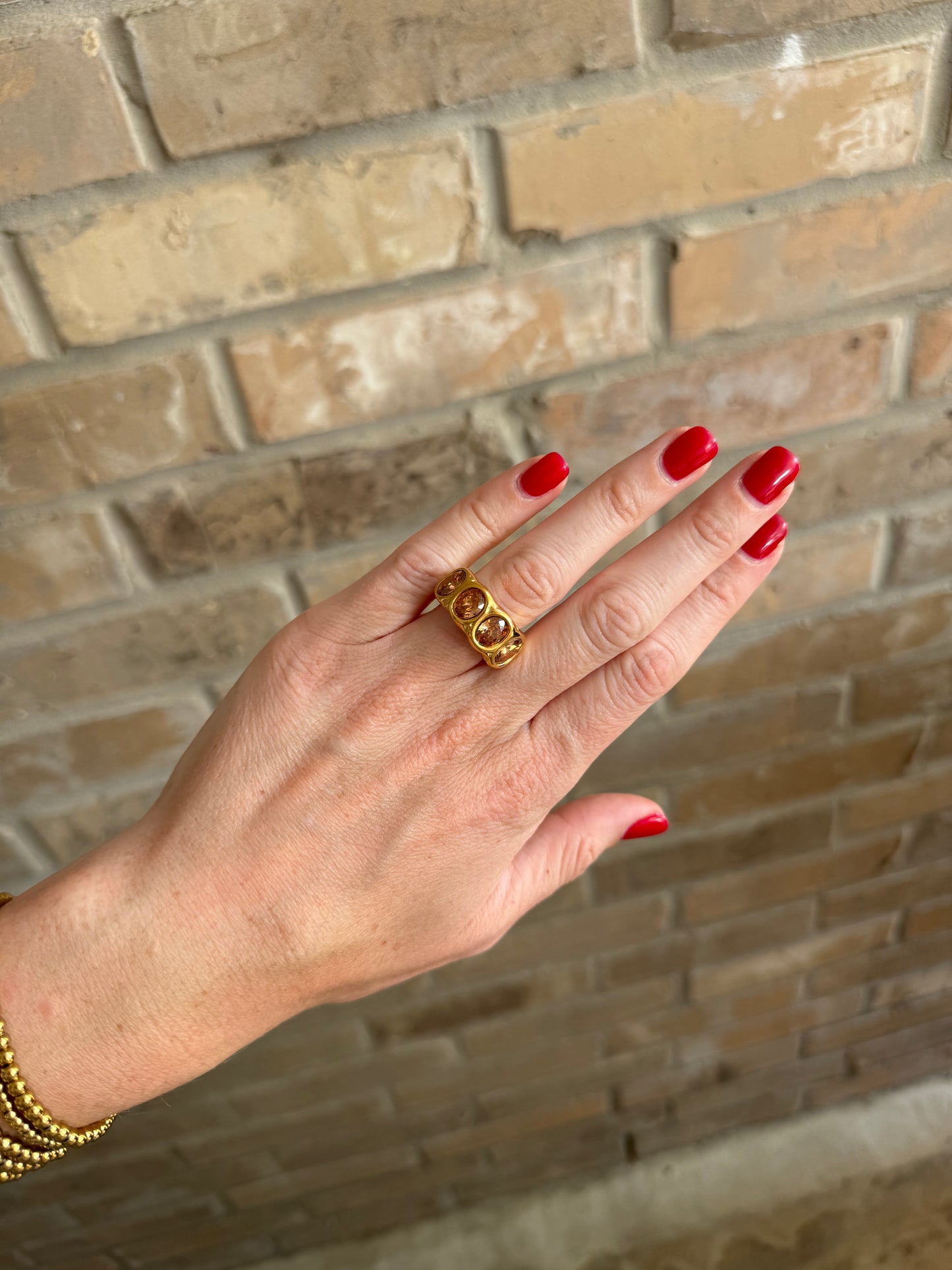 Peach Stone Ring