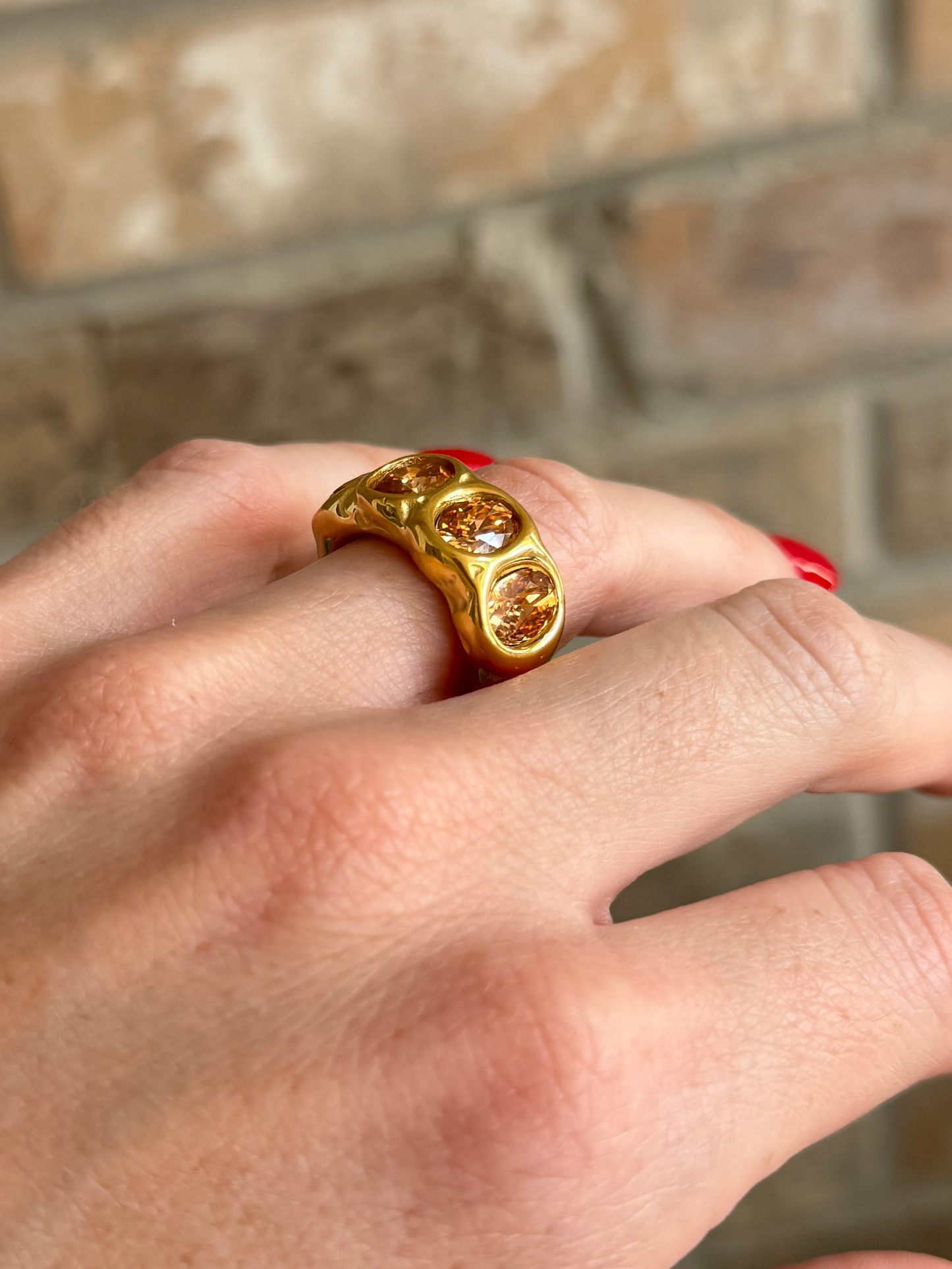 Peach Stone Ring