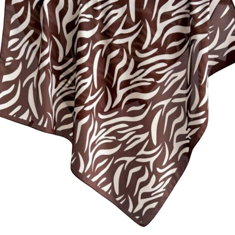 Animal Print Scarf - Brown Zebra