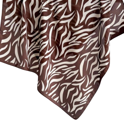 Animal Print Scarf - Brown Zebra