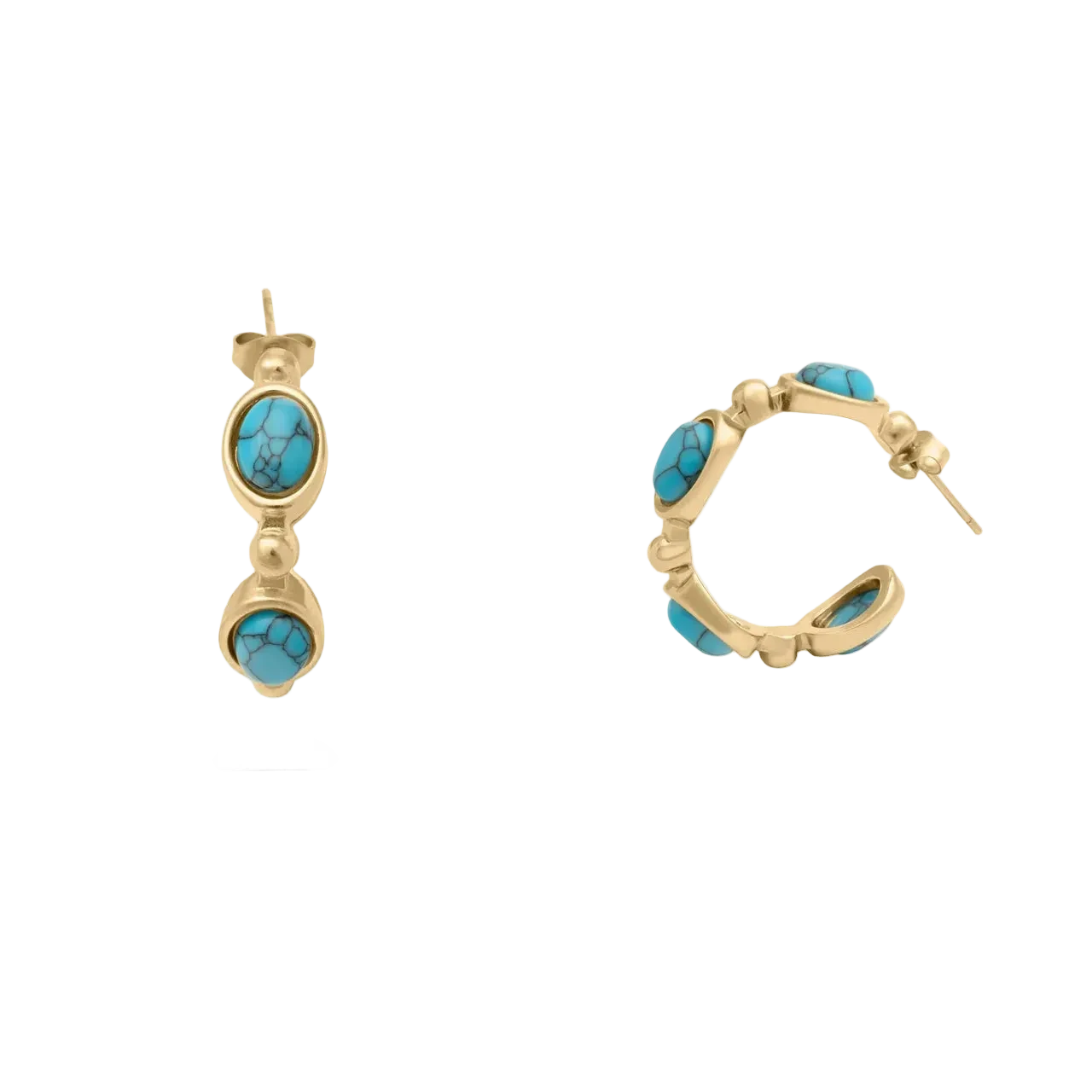 Turquoise Studded Hoop