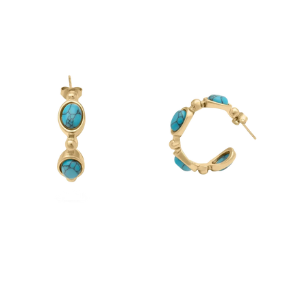 Turquoise Studded Hoop
