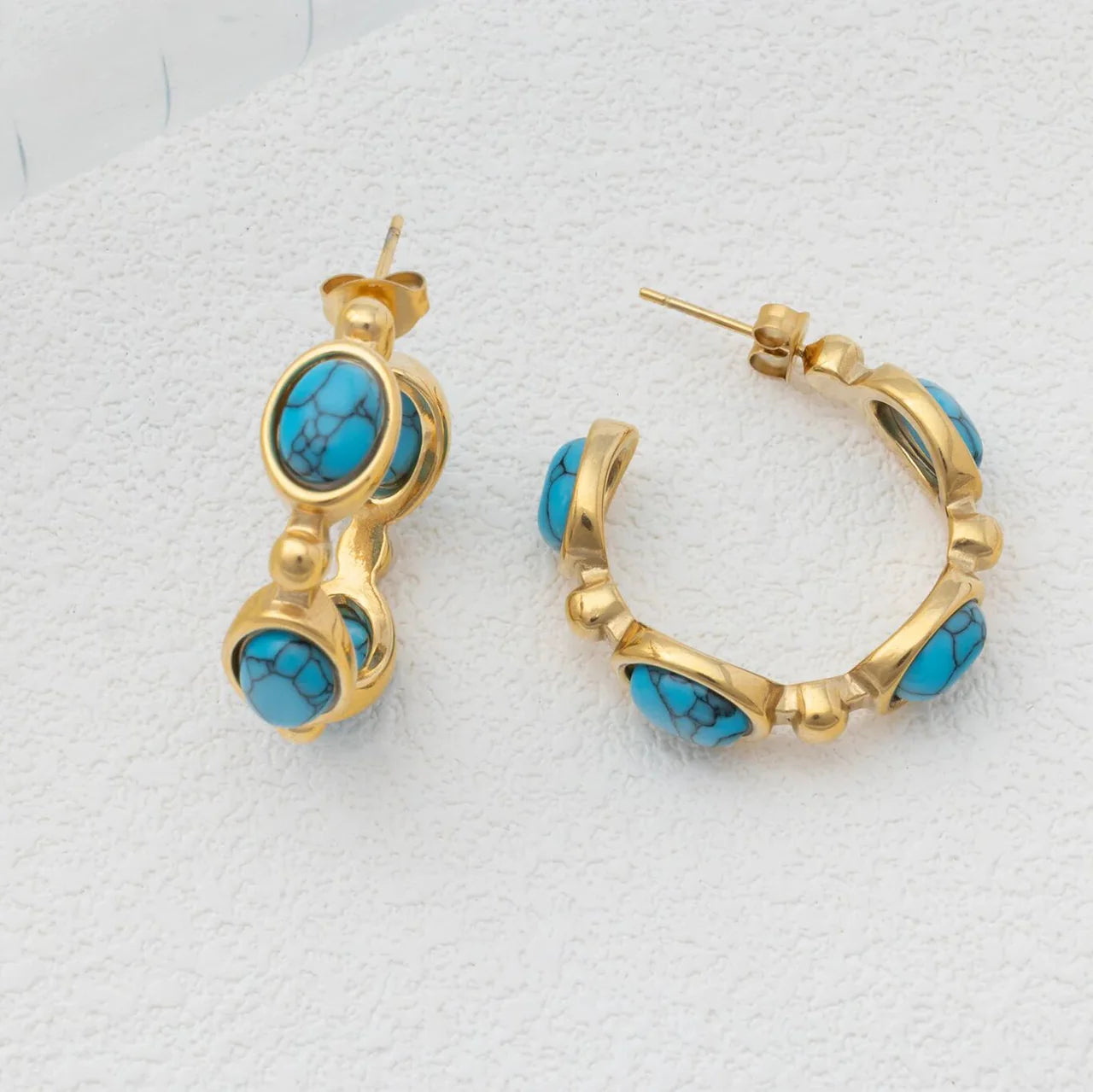 Turquoise Studded Hoop