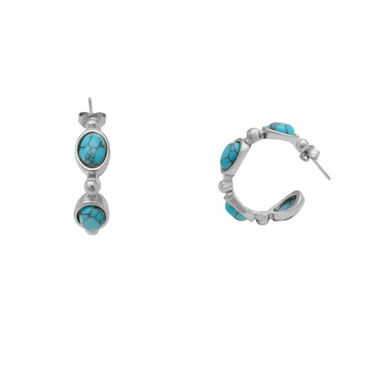 Turquoise Studded Hoop