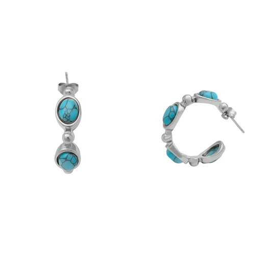 Turquoise Studded Hoop
