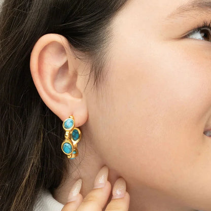 Turquoise Studded Hoop