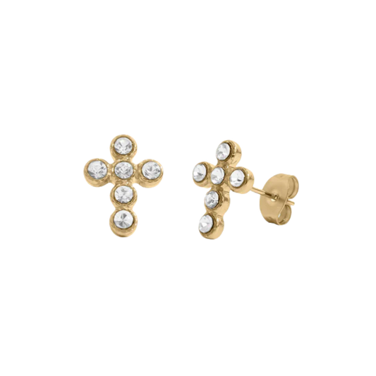 Studded Cross Earrings