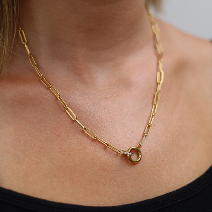 Pave Charm Keeper Chain
