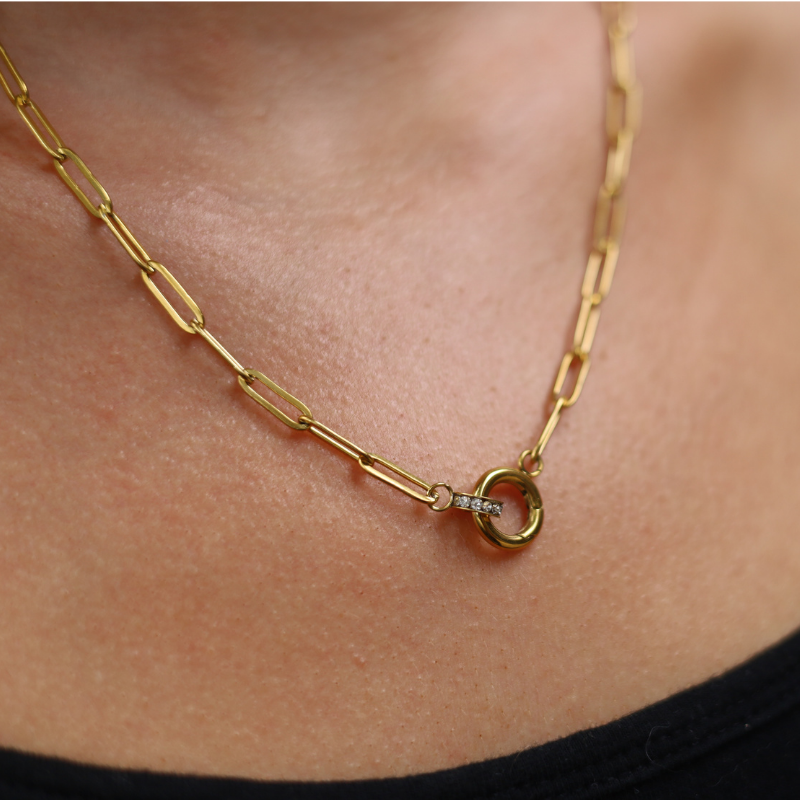 Pave Charm Keeper Chain