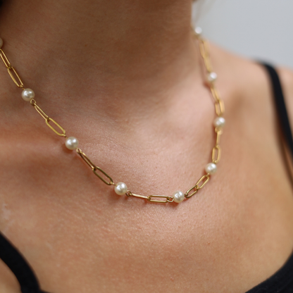 Pearl Paperclip Chain