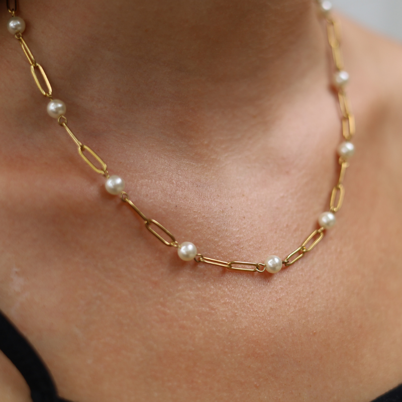 Pearl Paperclip Chain