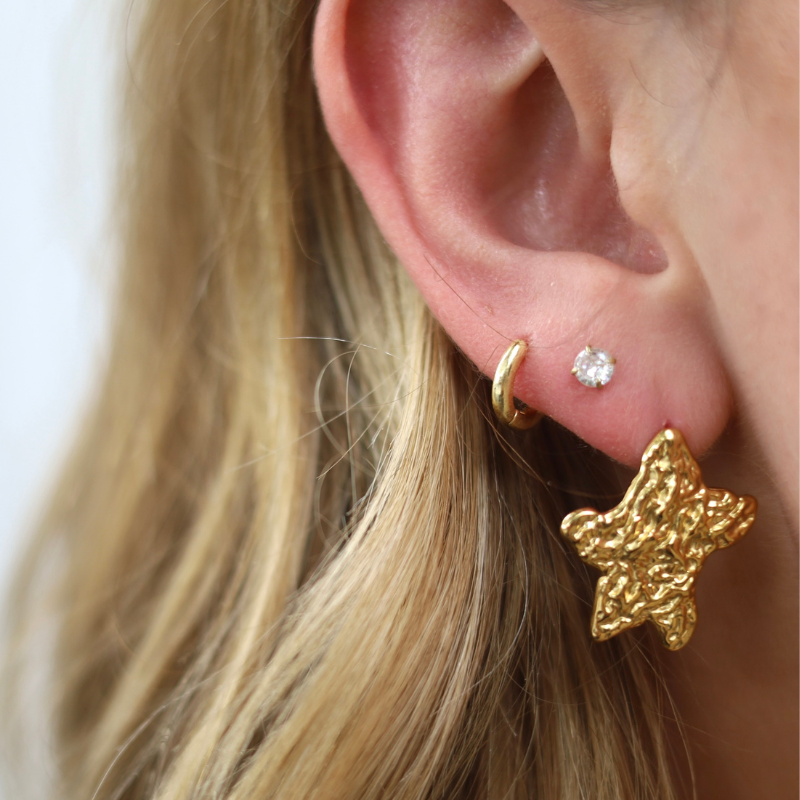 Hammered Star Stud