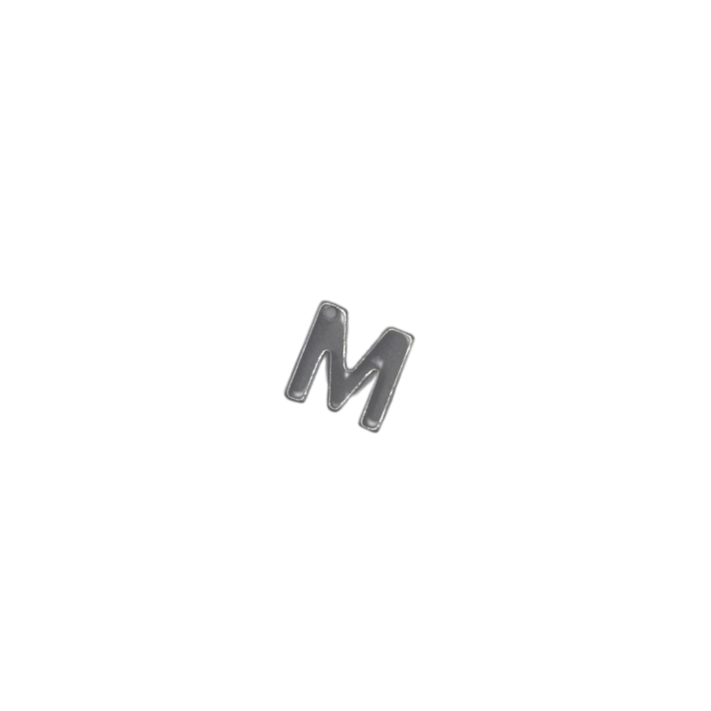 Flat Letter - M Silver