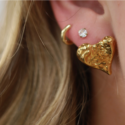 Hammered Heart Stud