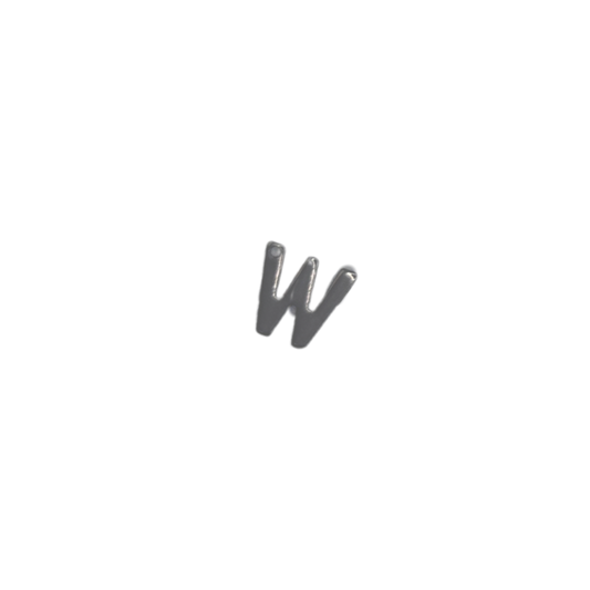 Flat Letter - W Silver