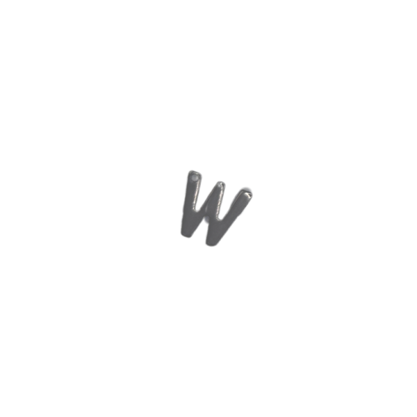 Flat Letter - W Silver