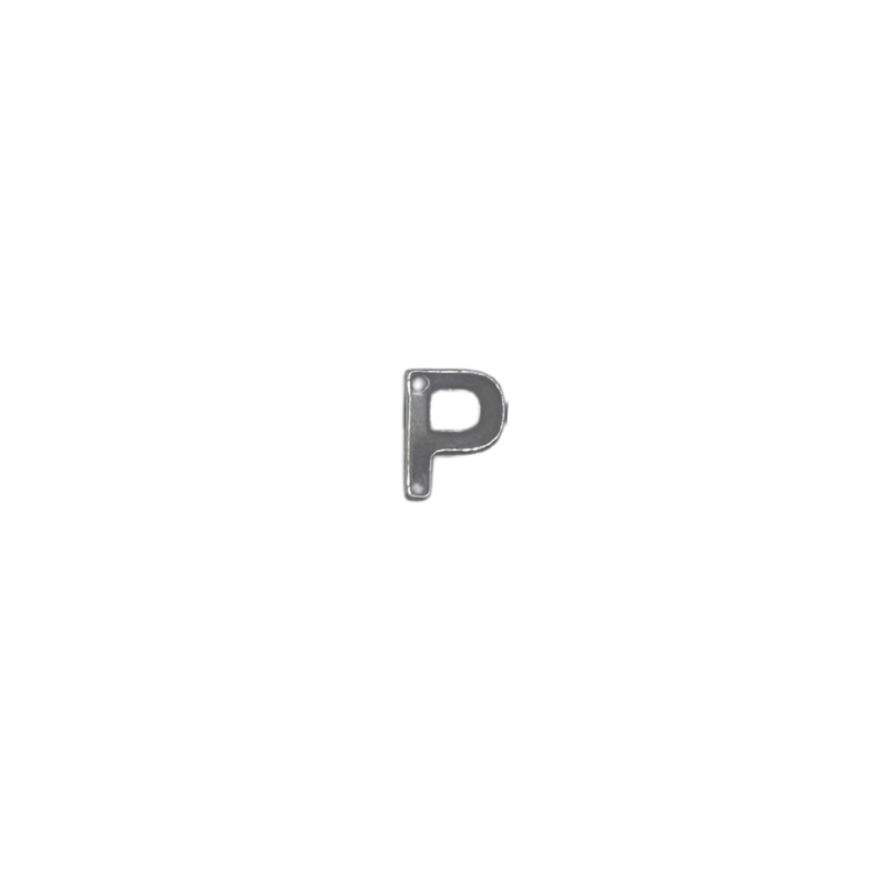 Flat Letter - P Silver
