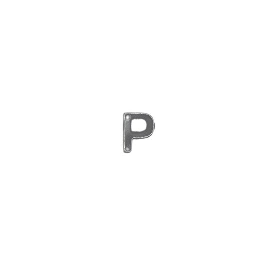 Flat Letter - P Silver